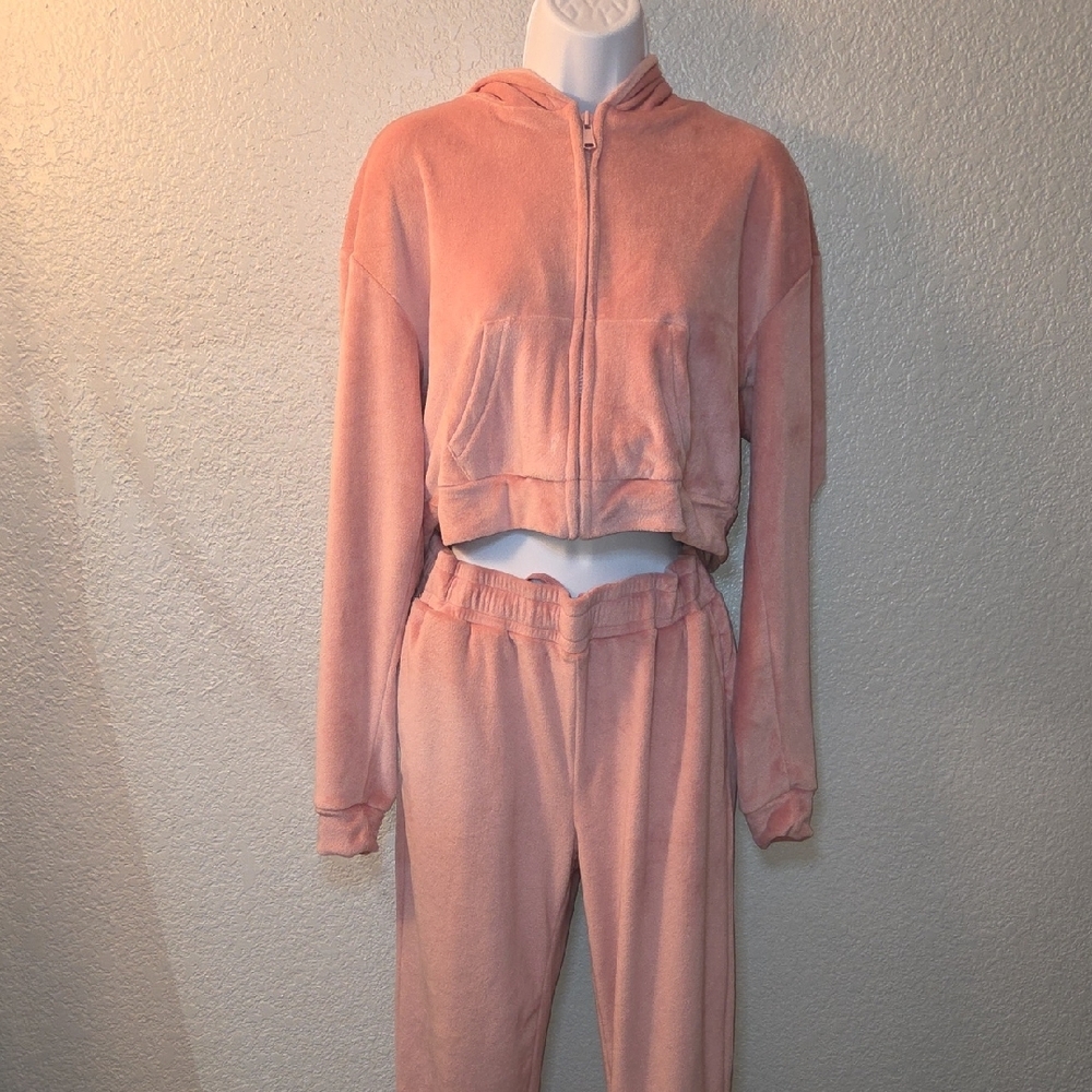 Women's Pink Velour Tracksuit